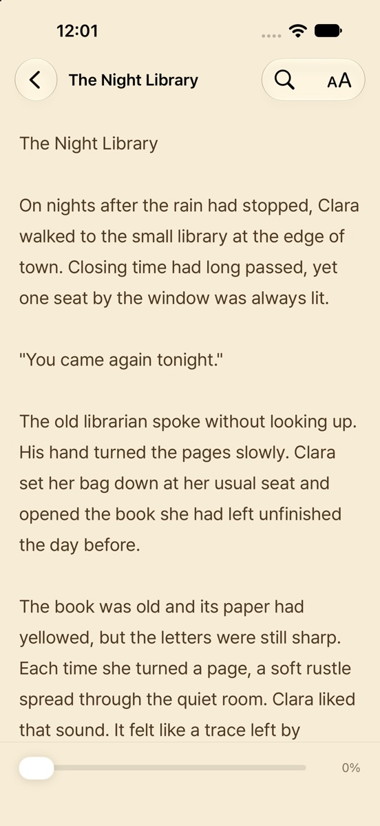 Reading a story on a sepia background